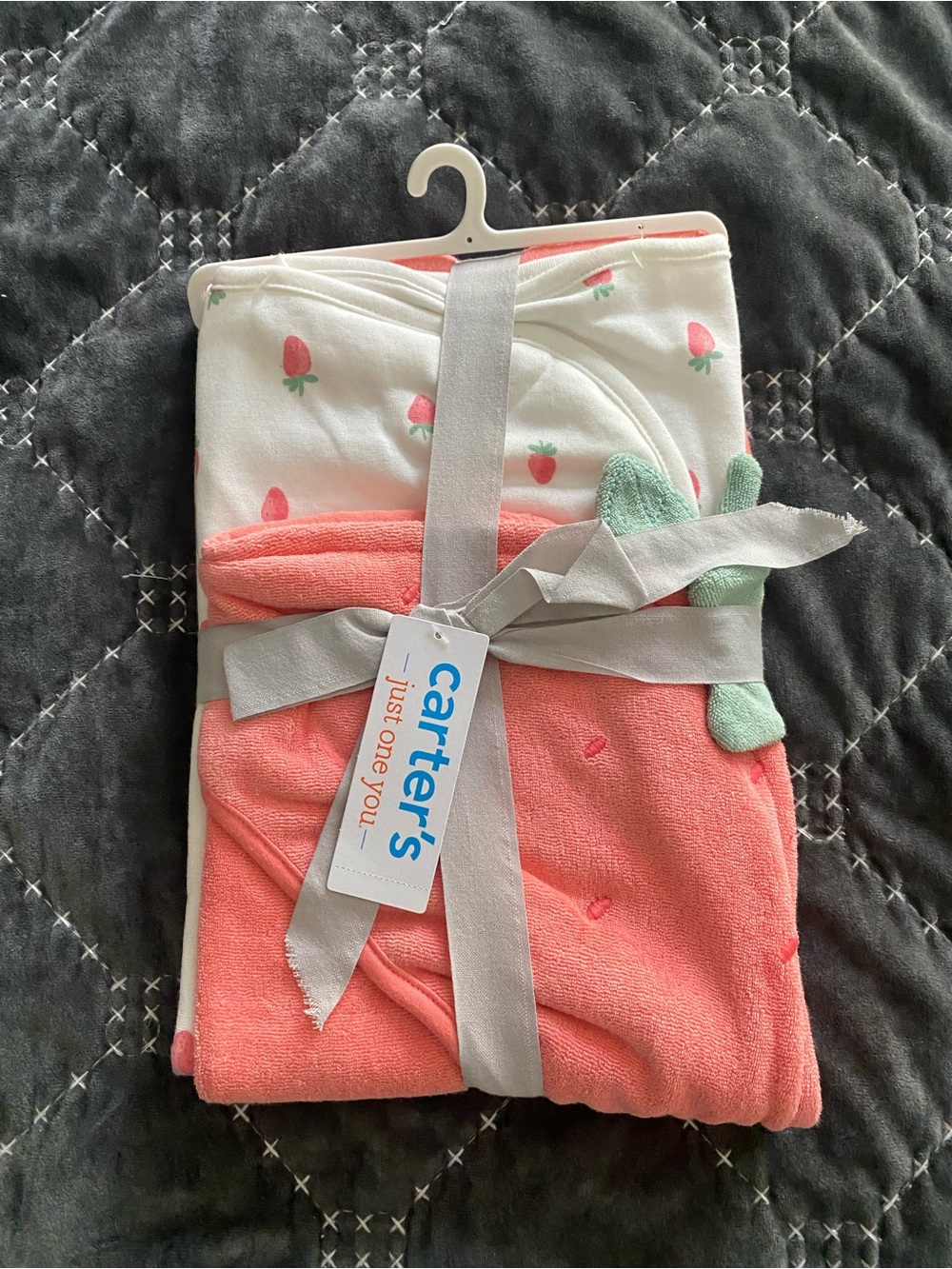 Carter's Coral Hooded Towel & Matching Bath Towel